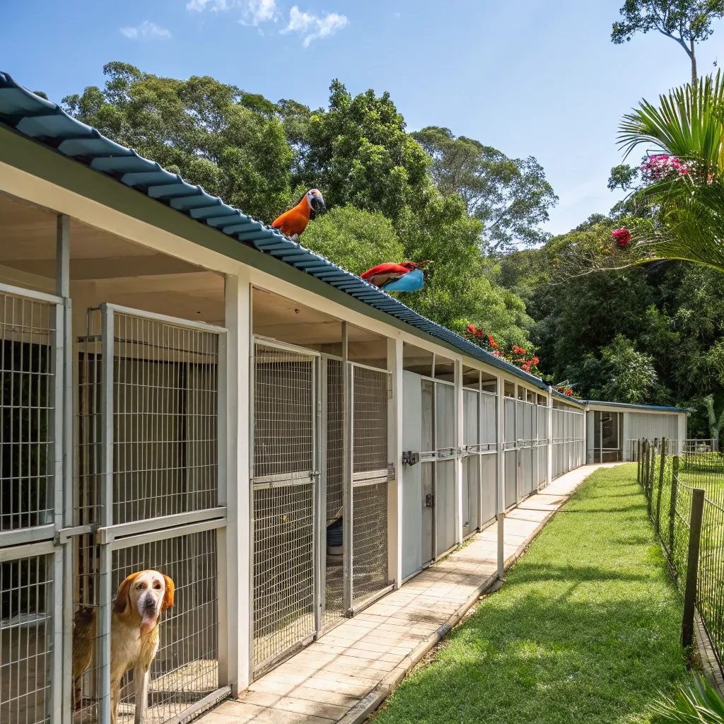 Illustration of kennels and aviaries